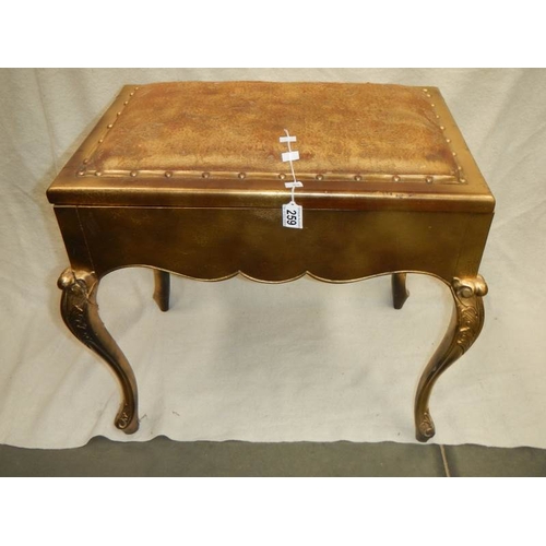 259 - A gilt piano stool, in good condition,