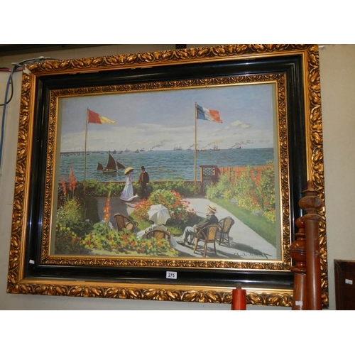 275 - A large painting on board signed Claude Monet.