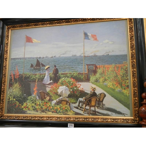 275 - A large painting on board signed Claude Monet.