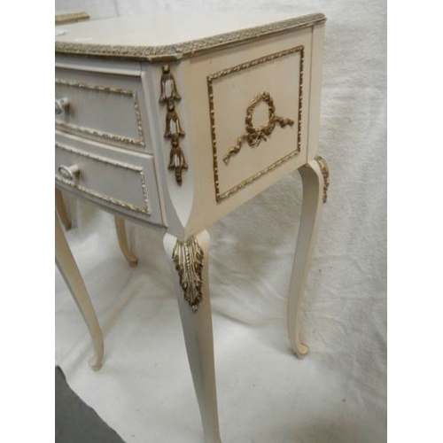 282 - A pair of French style 2 drawer bedsides on cabriole legs.