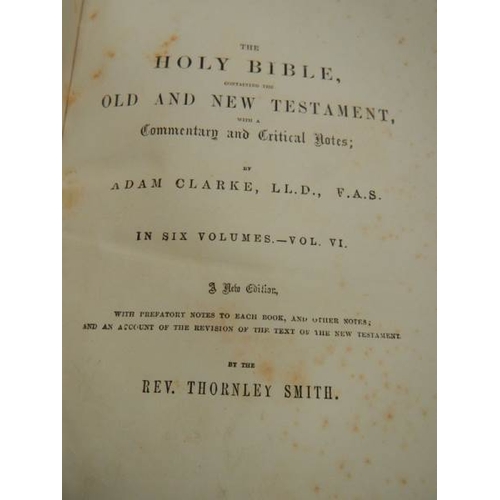 285 - A set of 6 antique Bibles with many illustrations, some covers need attention.