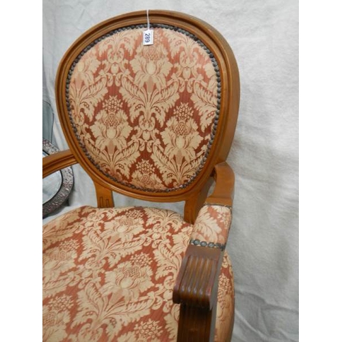 289 - An early 20th century gilded bedroom chair in good clean order,