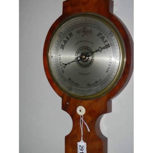 291 - A Victorian barometer b y A P Montegani, Wisbech, in good condition.