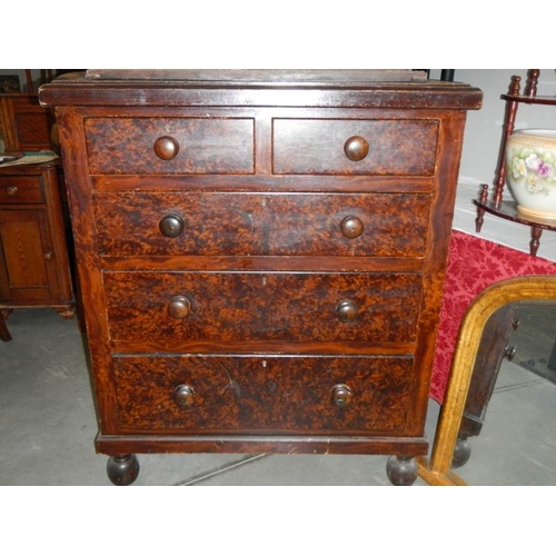 298 - A Victorian 2 over 3 pine chest of drawers