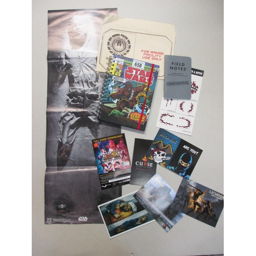 658 - A collection of promotional ephemera including Star Wars