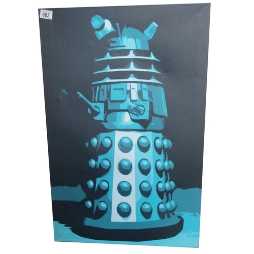 663 - A canvas print of a Dalek by D3D - Doctor Who canvas measures 21 inches (53cm) wide by 32 inches (81... 