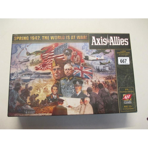 667 - A new Axis and Allies Spring 1942 The World is at War boxed game - game not sealed but contents unop... 