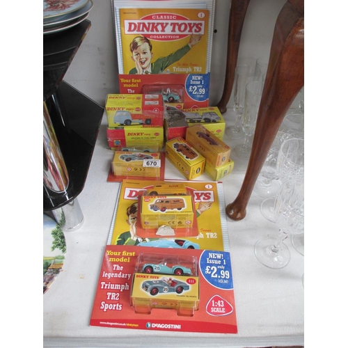 670 - 10 Atlas Dinky toys in original packaging