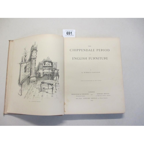 691 - Antiquarian  and Collectable book The Chippendale Period in English Furniture by K Warren Glouston 1... 