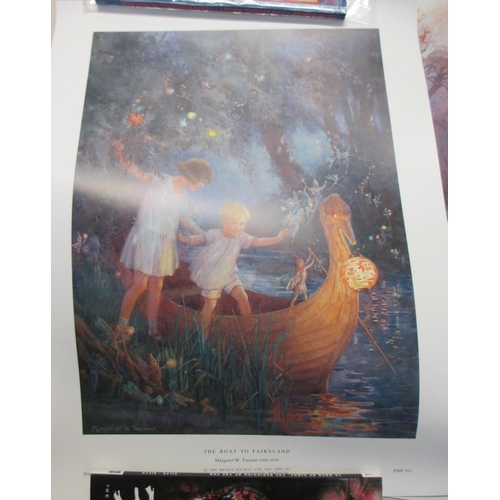 711 - A collection of 5 unframed Margaret Tarrant Fairy prints from The Medici Society including The Boat ... 