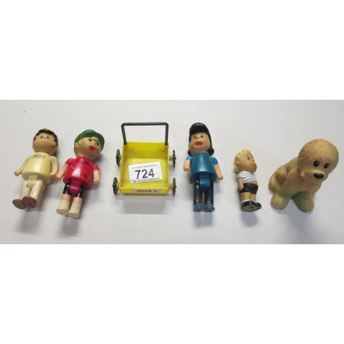 724 - Rare The Perishers 1979 Film Fair set of 5 figures and cart