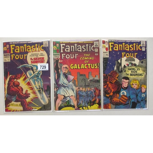 729 - 3 early issues of Marvel Fantastic Four 45, 48, 55