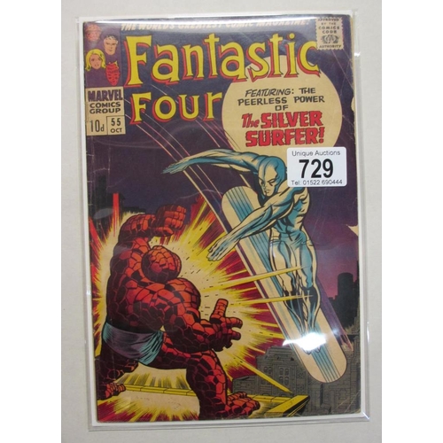 729 - 3 early issues of Marvel Fantastic Four 45, 48, 55