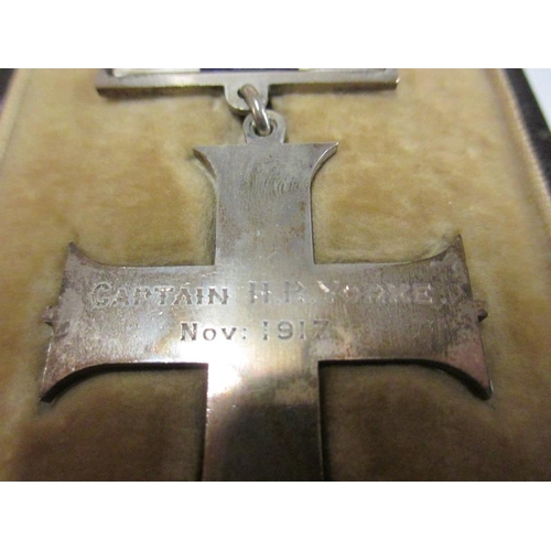 2061 - A Military Cross belonging to Captain H. R. Yorke, November 1917 and 3 First World War medals consis... 