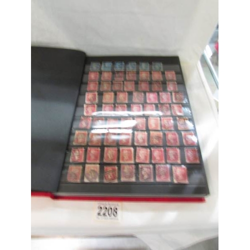 2208 - An album of approximately 750 Victorian UK and commonwealth stamps including 6 x 2d blues, 100 x pen... 