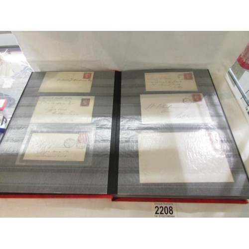 2208 - An album of approximately 750 Victorian UK and commonwealth stamps including 6 x 2d blues, 100 x pen... 