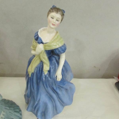 2350 - 2 Royal Doulton figurines being Adrienne and Patricia together with a Coalport figurine 'Juliette'.