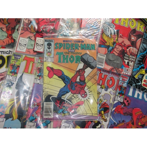 611 - A collection of 33 Thor comics including 377-378,390,408,411 x2, 416, 428, 431, 429, 450, 432 x2, 43... 