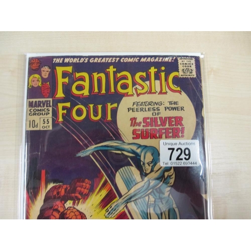 729 - 3 early issues of Marvel Fantastic Four 45, 48, 55