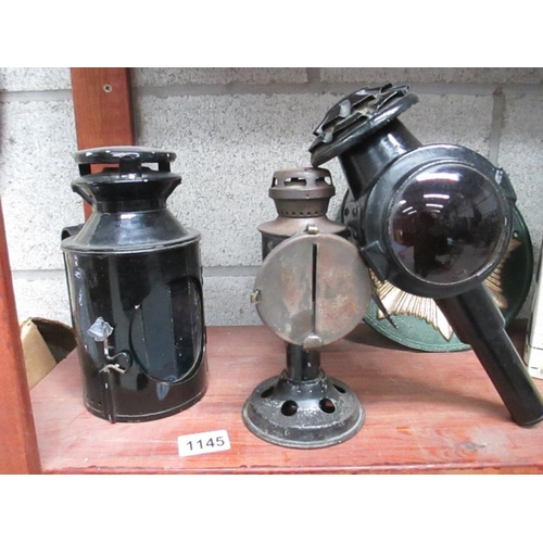 1145 - 3 old railway lamps