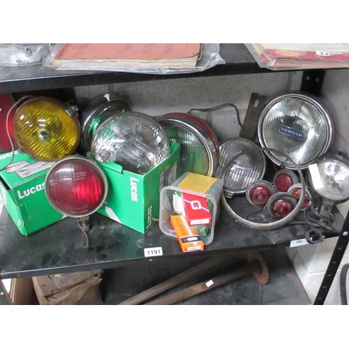 1191 - A large collection of new boxed and used headlamp, fog lamps, indicators and stop lights