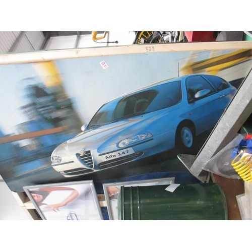 1235 - A collection of Alfa Romeo pictures consisting of large car saleroom display photo, set of 6 framed ... 