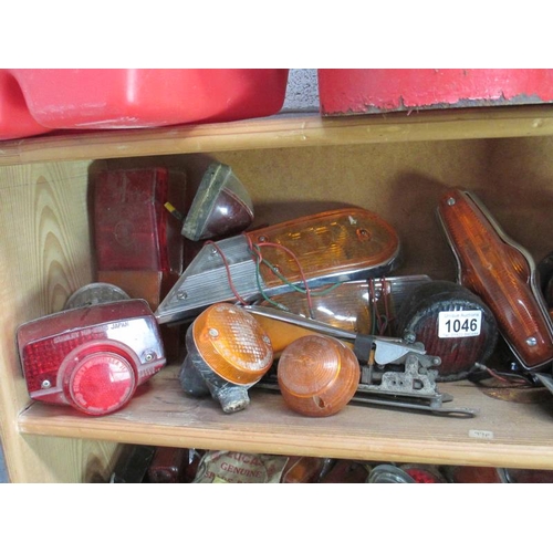 1046 - A very good large collection of early 50s to 70s rear lamps, lens indicators including early Suzuki ... 