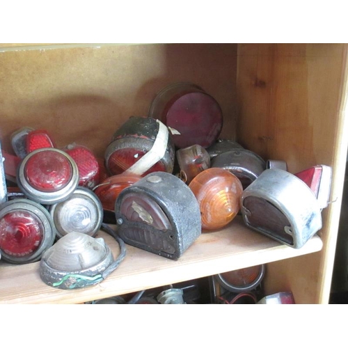 1046 - A very good large collection of early 50s to 70s rear lamps, lens indicators including early Suzuki ... 