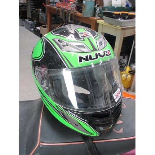 1240 - Four good full face motorcycle helmets 3 large and 1 medium including Roof Star