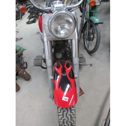 1484 - A 2004 red Harley Davidson V twin with security alarm, 1450cc, first registered May 2004., straight ... 