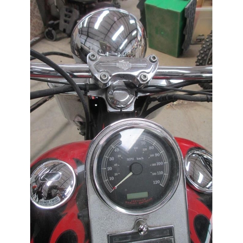 1484 - A 2004 red Harley Davidson V twin with security alarm, 1450cc, first registered May 2004., straight ... 