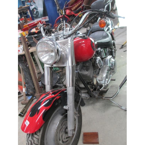 1484 - A 2004 red Harley Davidson V twin with security alarm, 1450cc, first registered May 2004., straight ... 