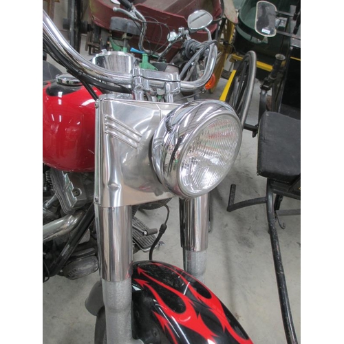 1484 - A 2004 red Harley Davidson V twin with security alarm, 1450cc, first registered May 2004., straight ... 