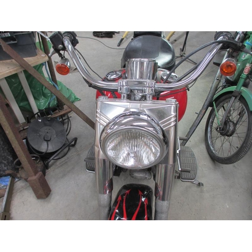 1484 - A 2004 red Harley Davidson V twin with security alarm, 1450cc, first registered May 2004., straight ... 