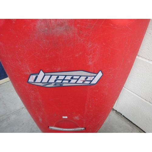 1495 - A good quality fibre glass canoe made by Diesel 75 Wavesport with alloy oars.