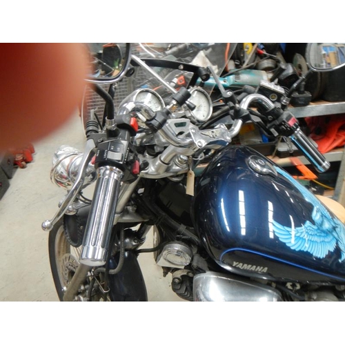 1508 - A Yamaha Virago in blue with panniers Reg K342WOV