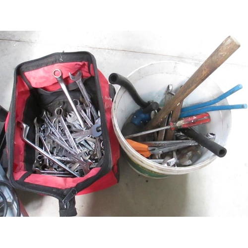 1257 - A bucket of tools and a bag of spanners