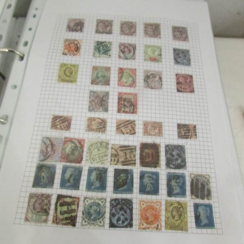 2352 - A folder of UK stamps including a penny black, 21 penny reds, 13 twopenny blues and other stamps fro... 