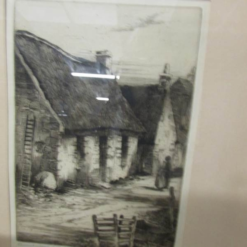 2367 - A framed and glazed Louis Whirter (1873-1932) etching entitled 'Burns' Masonic Lodge Tarbolton', ins... 