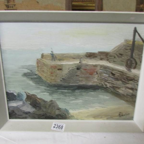 2368 - A 1968 pallet knife oil on board of Lamorna Cove, Cornwall, signed J.C. Wooton.