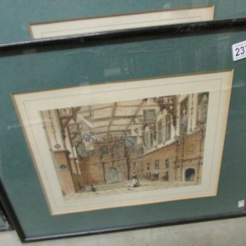 2375 - 17 19th century architecturals print depicting interiors of stately homes, all titled.