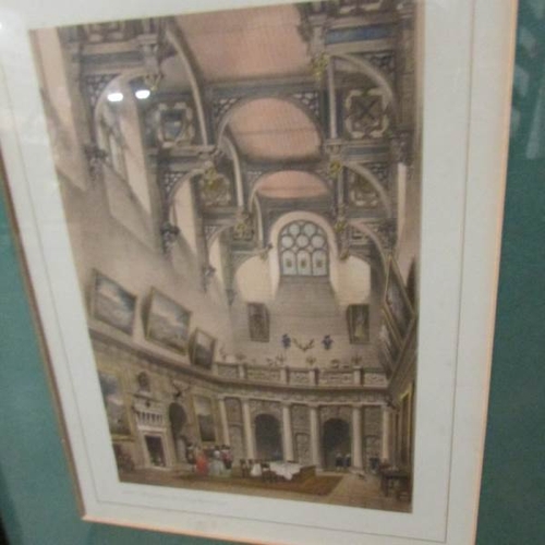 2375 - 17 19th century architecturals print depicting interiors of stately homes, all titled.