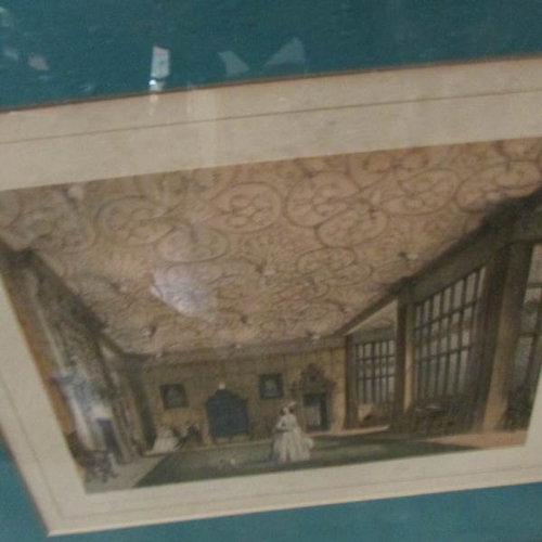 2375 - 17 19th century architecturals print depicting interiors of stately homes, all titled.