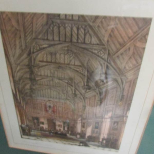 2375 - 17 19th century architecturals print depicting interiors of stately homes, all titled.