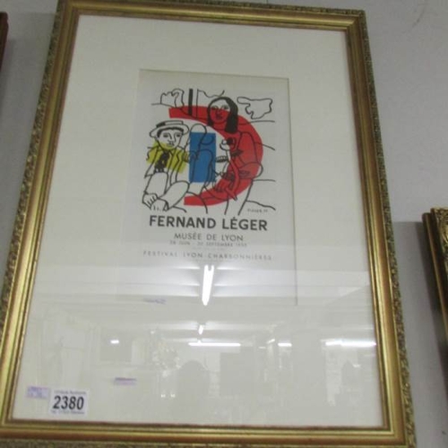 2380 - A Fernand Leger (1881-1955) lithographic print , Musee De Lyon France 1955, lithography by Fernand M... 