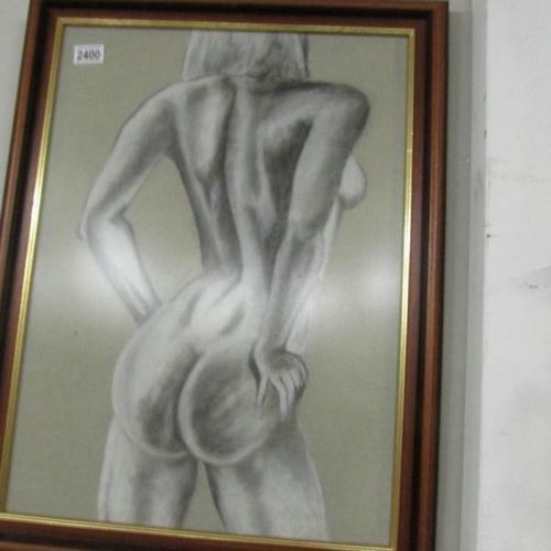 2400 - A framed and glazed nude study.