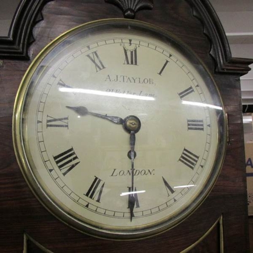 2402 - A mid to late 19th century single fusee bracket clock, maker A. J. Taylor, 21, Fetter Lane, London. ... 