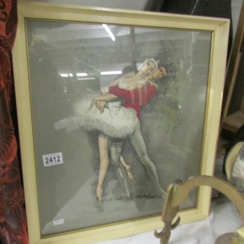 2412 - A framed and glazed ballet print.