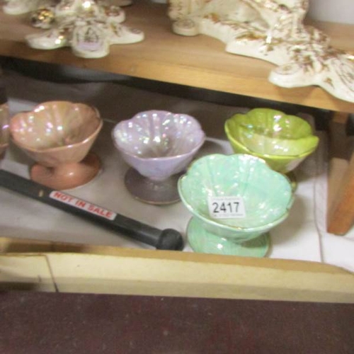 2417 - 4 Beswick coloured lustre ice cream bowls.