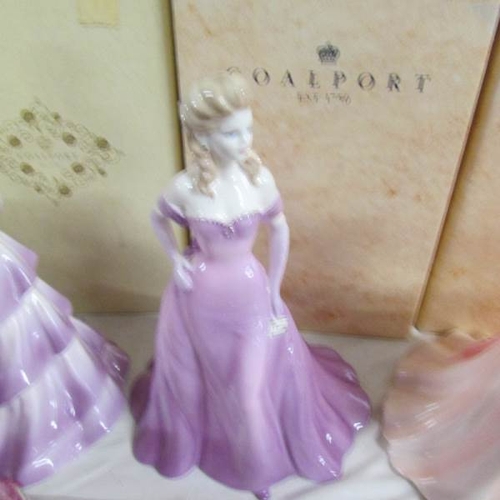 2425 - 5 boxed coalport figurines including Bolero, Jaqueline, Anthea etc.,